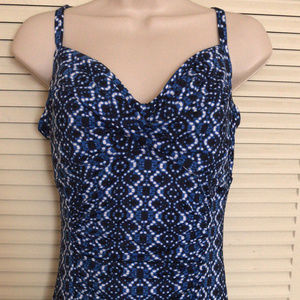 Women's Navy Twist Front  Straps swimsuit top-S